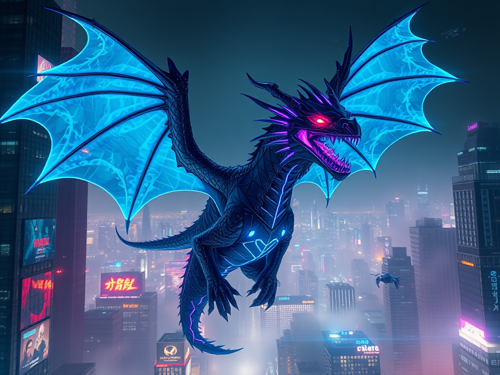 Futuristic Cyberpunk Dragon
